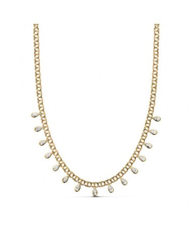 Collar oro 18k amarillo lágrimas circonitas 42cm