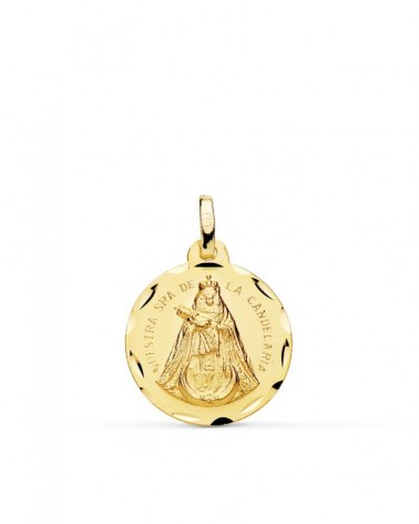 Medalla oro 18k Nuestra Señora Candelaria tallada 18mm