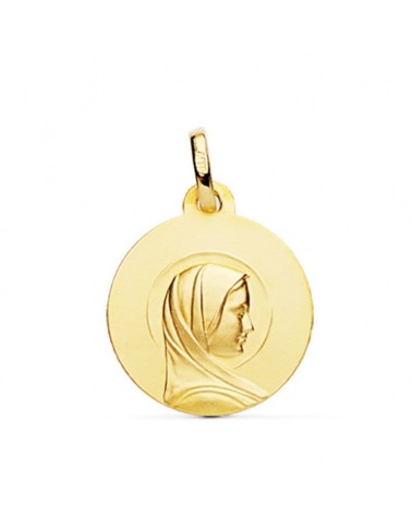 Medalla Virgen María oro 18k francesa 18mm