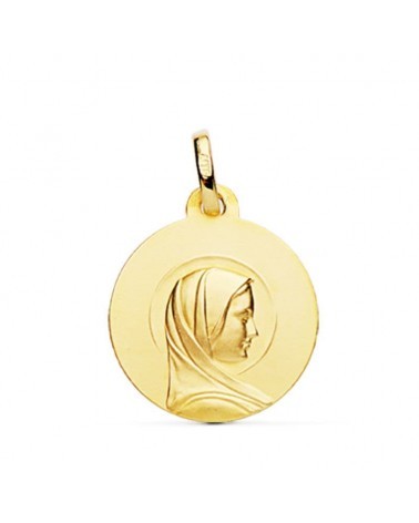 Medalla Virgen María oro 18k francesa 18mm