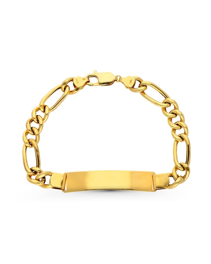 Pulsera esclava oro 18k tipo Cartier con placa 21,5 cm