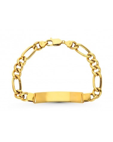 Pulsera esclava oro 18k tipo Cartier con placa 21,5 cm