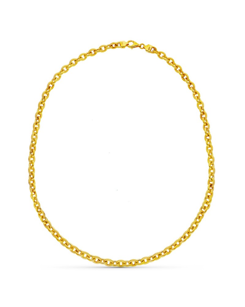 Gargantilla oro amarillo 18k eslabones rolo 45 cm