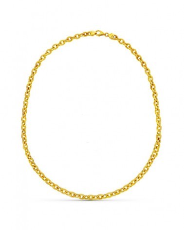Gargantilla oro amarillo 18k eslabones rolo 45 cm