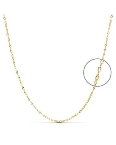 Cadena oro 18k amarillo forzada 1 mm 50cm