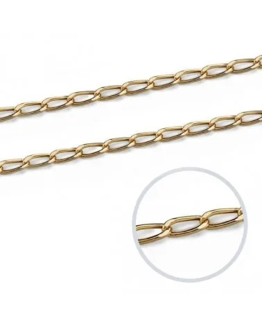 Cadena oro 18k estilo Bilbao 2 mm 45cm hueca - foto 2