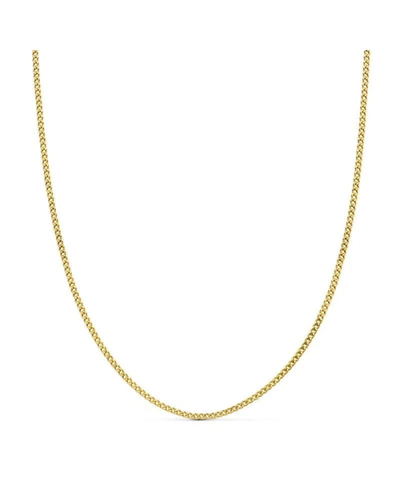 Cadena oro 18k barbada hueca 1,5 mm 40 cm