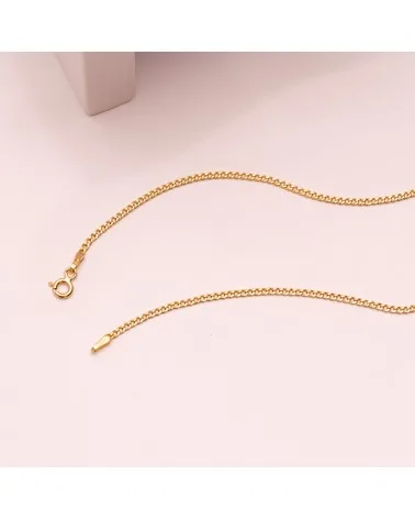 Cadena oro 18k barbada hueca 1,5 mm 45cm - foto 2
