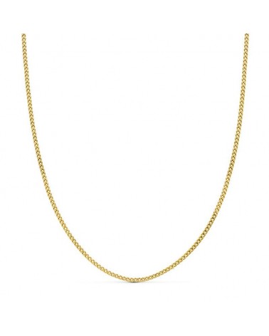 Cadena oro 18k barbada hueca 60 cm ancho 1,5 mm