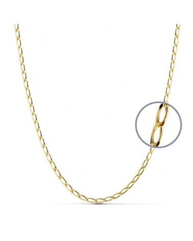 Cadena oro 18k estilo Bilbao 60cm hueca