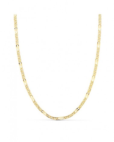 Cadena oro 18k ancla 3x1 hueca 60cm 2mm