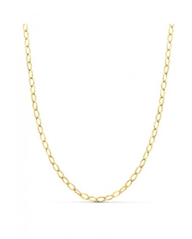 Cadena oro 18k forzada tallada hueca 45 cm