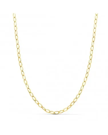 Cadena oro 18k forzada tallada hueca 2,5 mm 45 cm