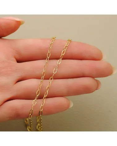 Cadena oro 18k forzada tallada hueca 2,5 mm 45 cm - foto 3