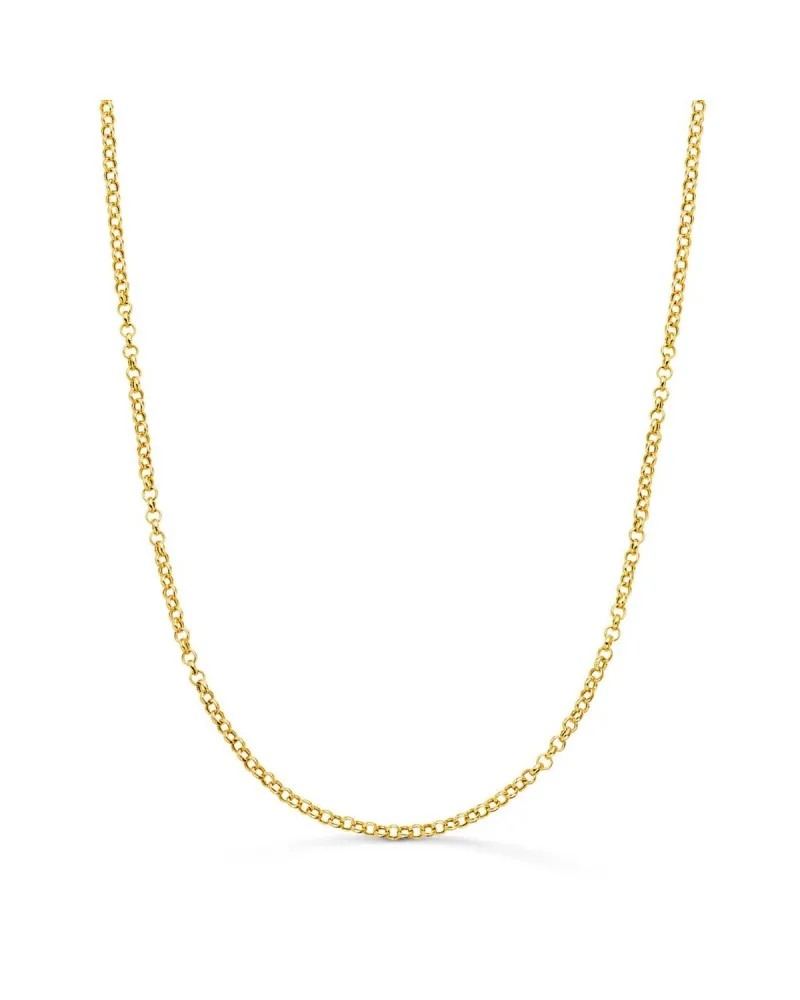 Cadena oro 18k amarillo hueca rolo 2 mm 50 cm