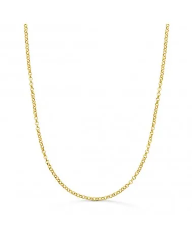 Cadena oro 18k amarillo hueca rolo 2 mm 50 cm