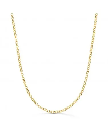 Cadena oro 18k estilo rolo hueca 2,5 mm 50cm