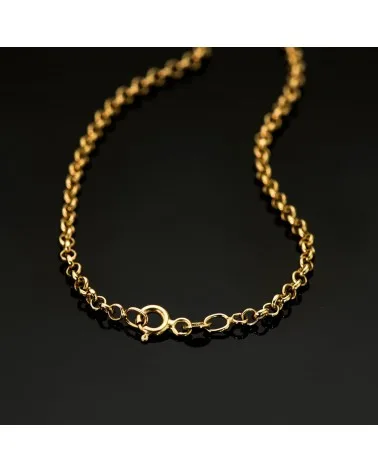 Cadena oro 18k estilo rolo hueca 2,5 mm 50cm - foto 2