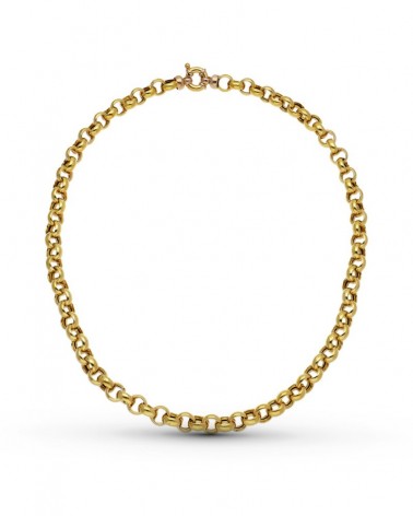 Cadena oro 18k amarillo rolo hueca 45cm 8mm