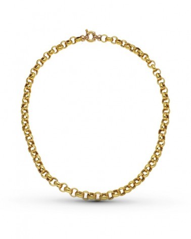 Cadena oro 18k amarillo rolo hueca 45cm 8mm