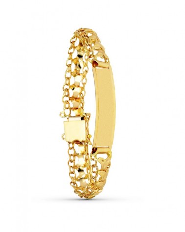 Pulsera esclava oro 18k chapa lisa peso aproximado 19,0 gramos