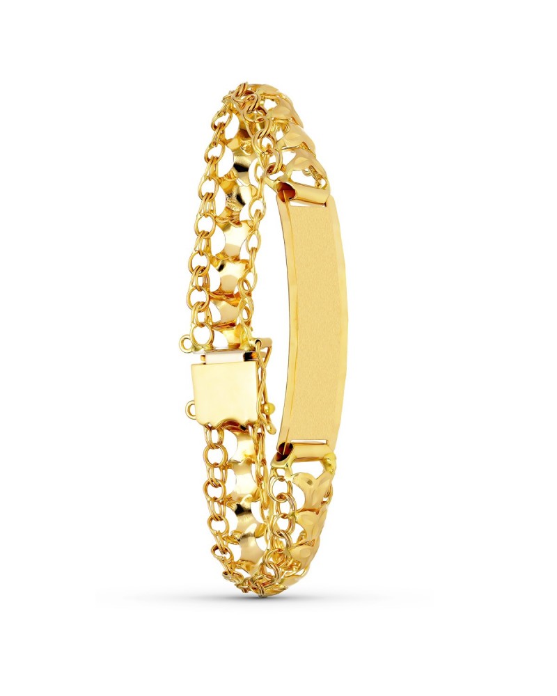 Pulsera esclava oro 18k chapa lisa peso aproximado 19,0 gramos
