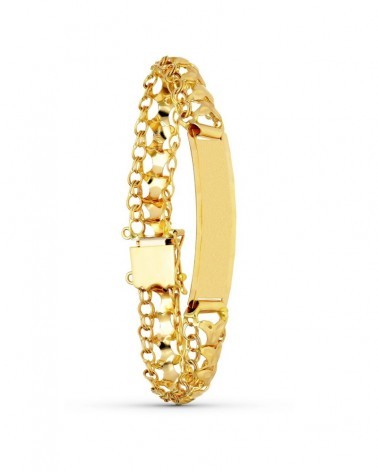 Pulsera esclava oro 18k chapa lisa peso aproximado 19,0 gramos