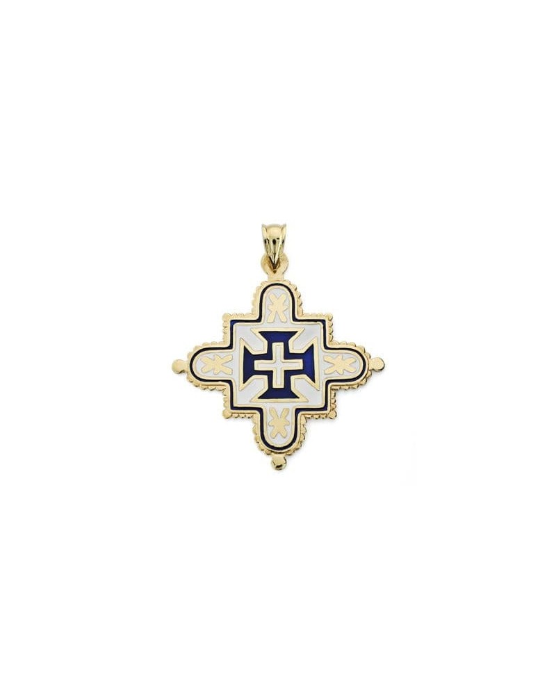 Cruz oro 18k esmalte Extremadura 41x38 mm