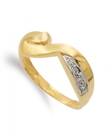 Sortija oro 18k bicolor circonitas 6mm