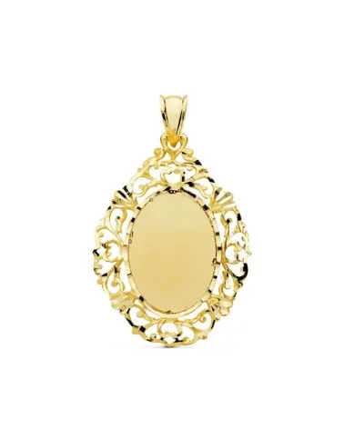 Chapa oro 18k amarillo cerco calado 36x26mm