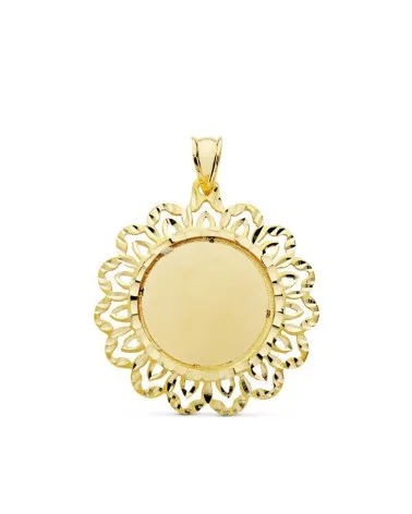 Chapa oro 18k calada circular 30mm