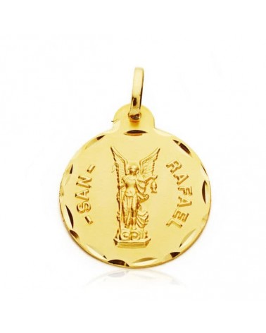 Medalla San Rafael oro 18k amarillo 20 mm