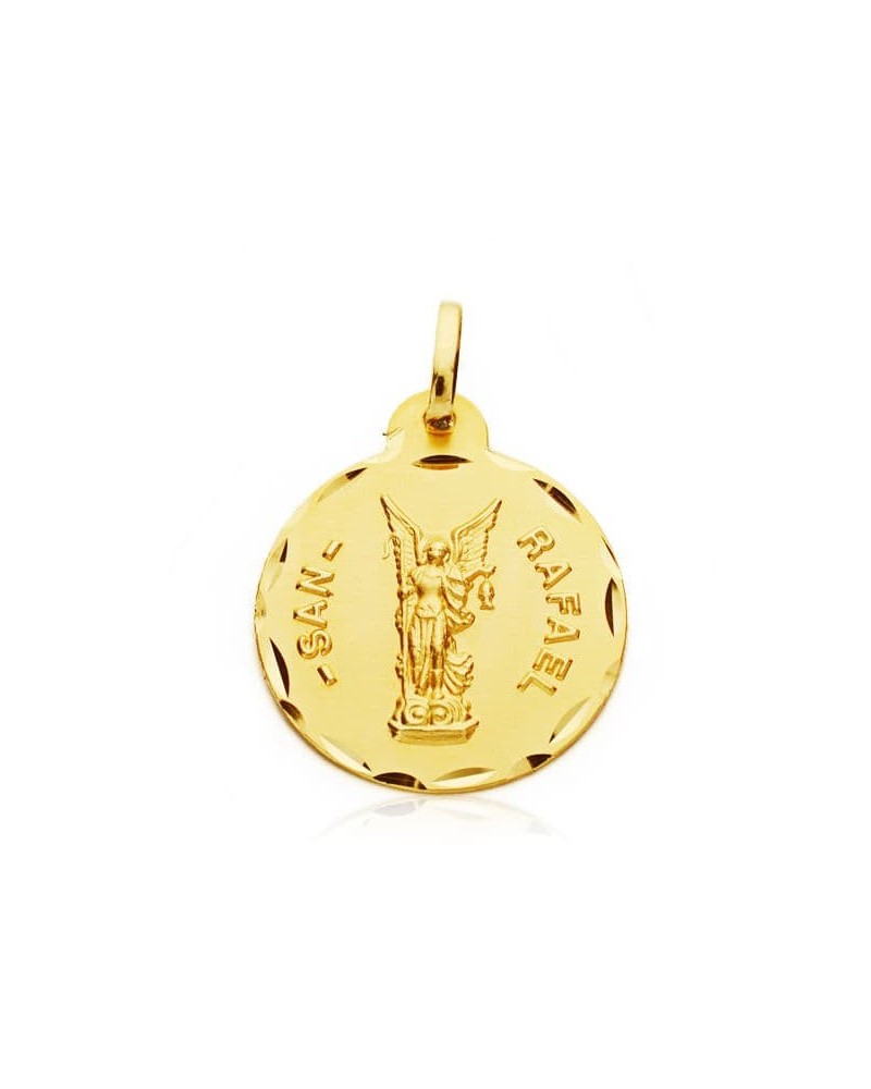 Medalla San Rafael oro 18k amarillo 20 mm