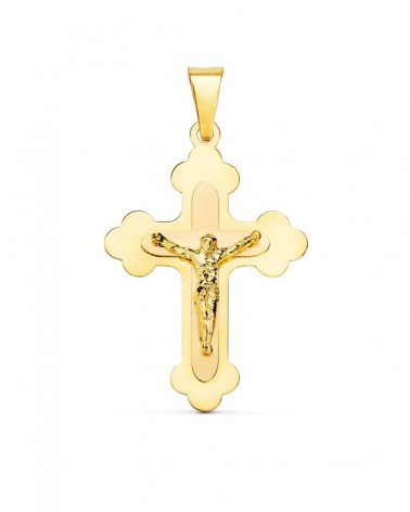 Cristo cruz oro 18k amarillo brillo 32x22mm