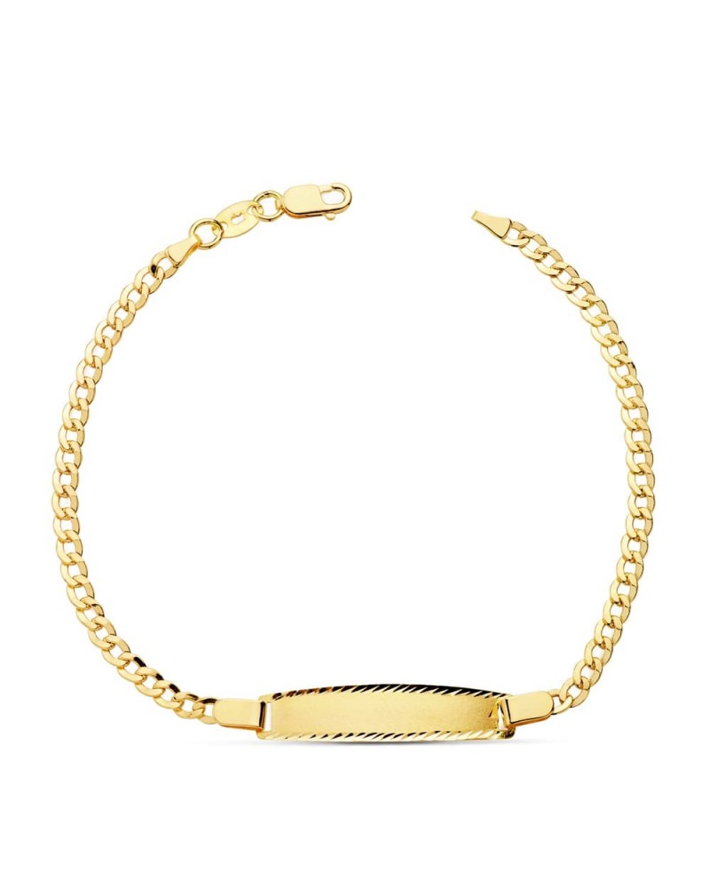 Pulsera esclava oro 18k barbada hueca niño 17 cm
