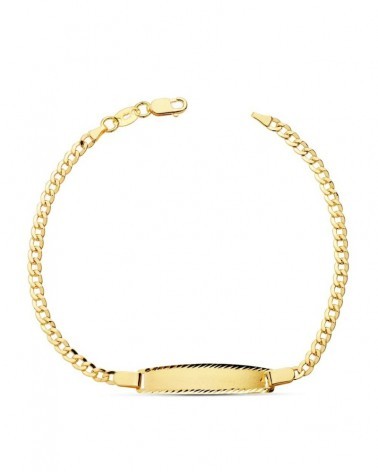 Pulsera esclava oro 18k barbada hueca niño 17 cm
