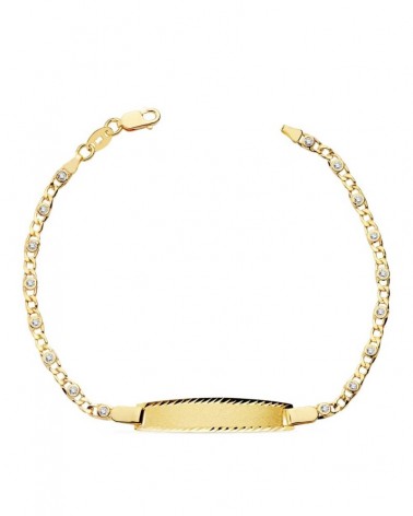 Pulsera esclava oro 18k circonita 16,5 cm niño