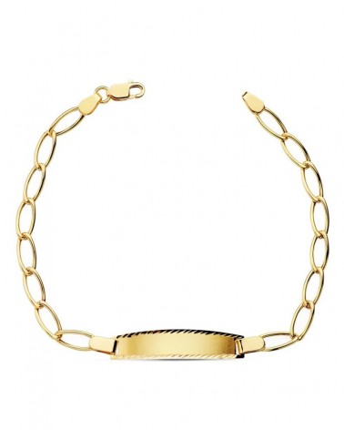 Pulsera esclava oro 18k niño eslabones 17 cm
