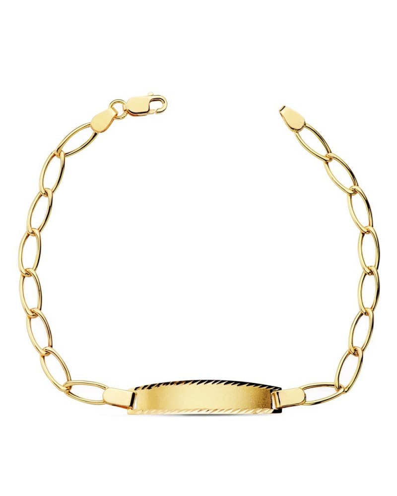 Pulsera esclava oro 18k niño eslabones 17 cm
