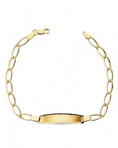 Pulsera esclava oro 18k niño eslabones 17 cm