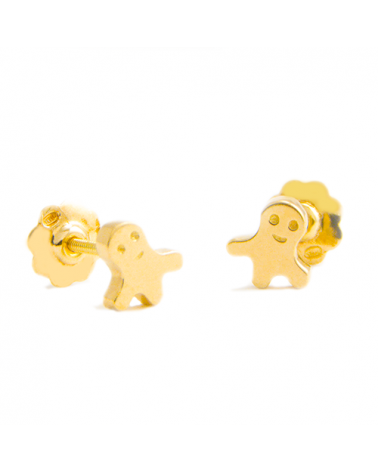 PENDIENTES FANTASTMAS ORO LISOS PEQUEÑOS