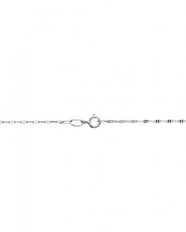 Cadena oro blanco 18k eslabones tallados 40 cm
