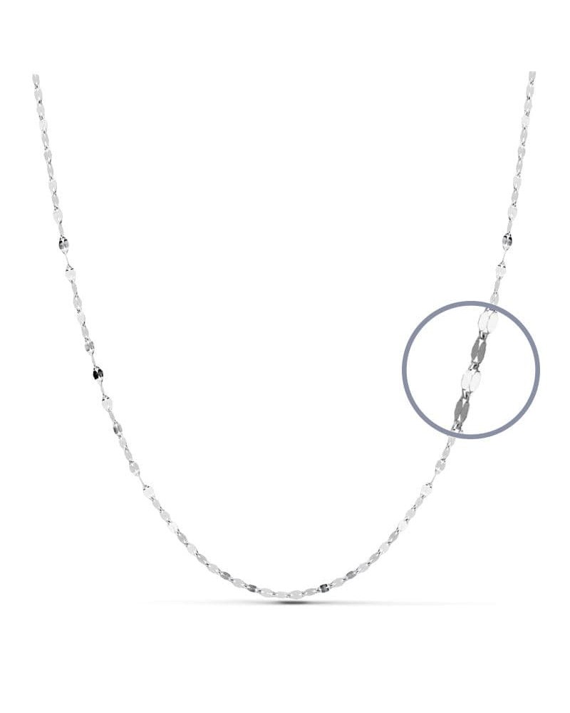 Cadena oro blanco 18k destellada maciza 45cm