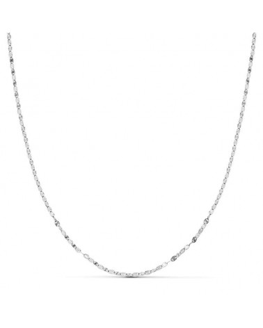 Cadena oro blanco 18k diamantada maciza 40 cm