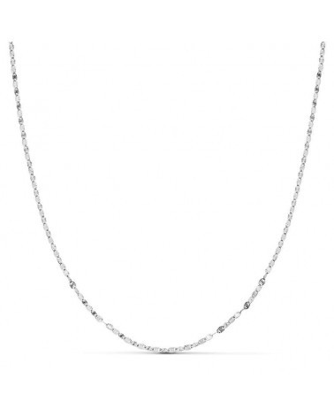 Cadena oro blanco 18k diamantada maciza 40 cm
