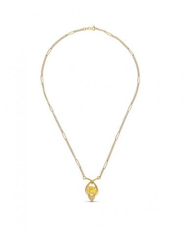 Gargantilla oro 18k amarillo motivo enamorados 48cm