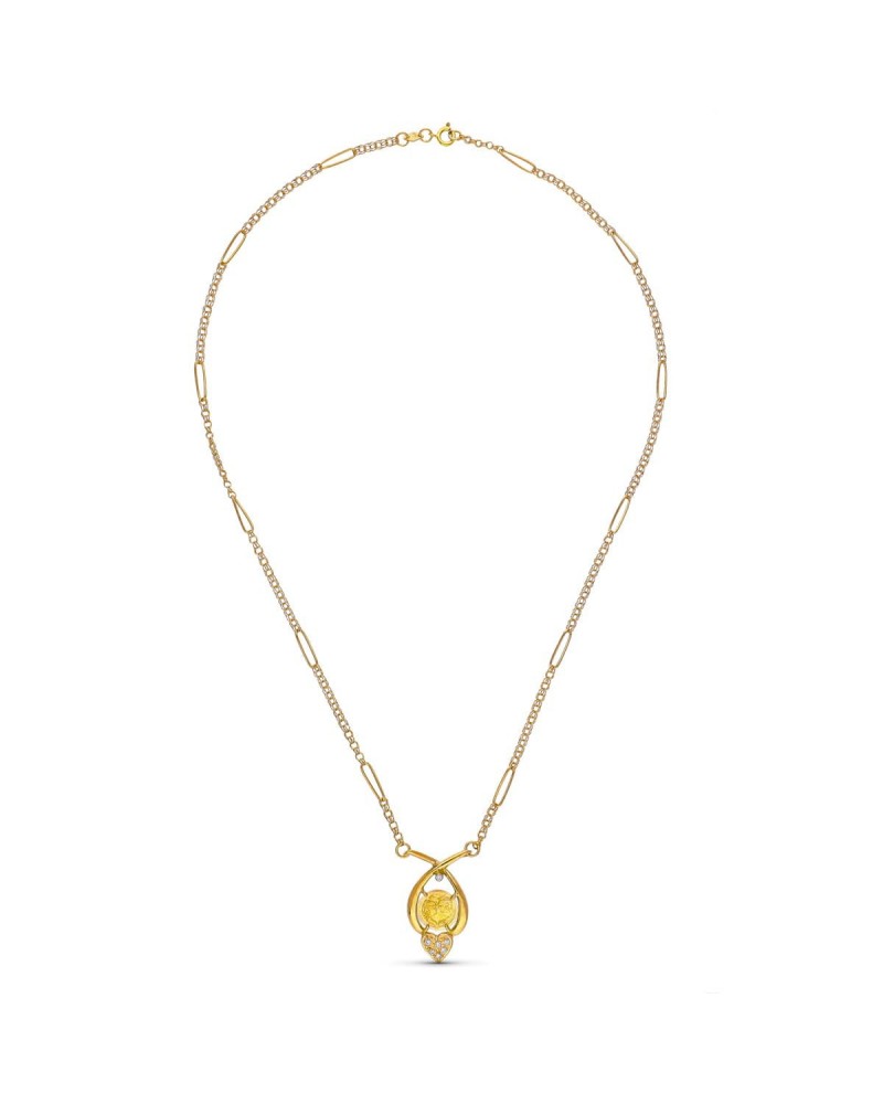 Gargantilla oro 18k amarillo motivo enamorados 48cm