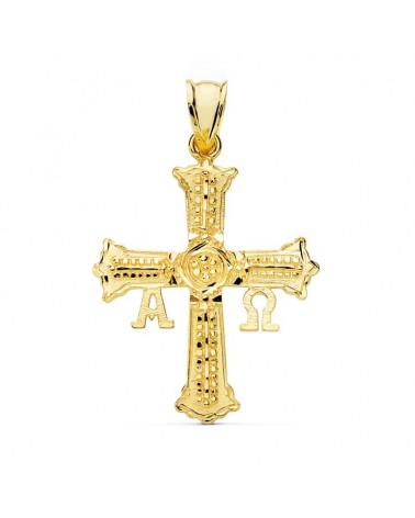 Cruz Covadonga oro 18k amarillo 31x24mm