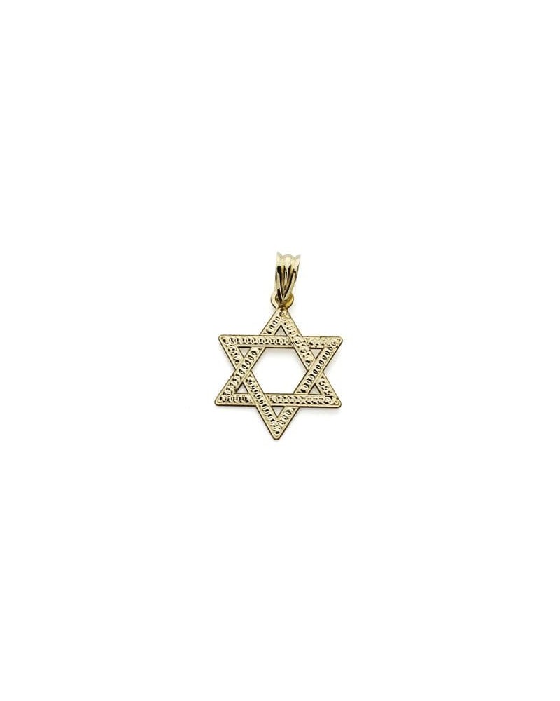 Colgante oro 18k Estrella de David tallada 23x18 mm