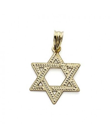 Colgante oro 18k Estrella de David tallada 23x18 mm